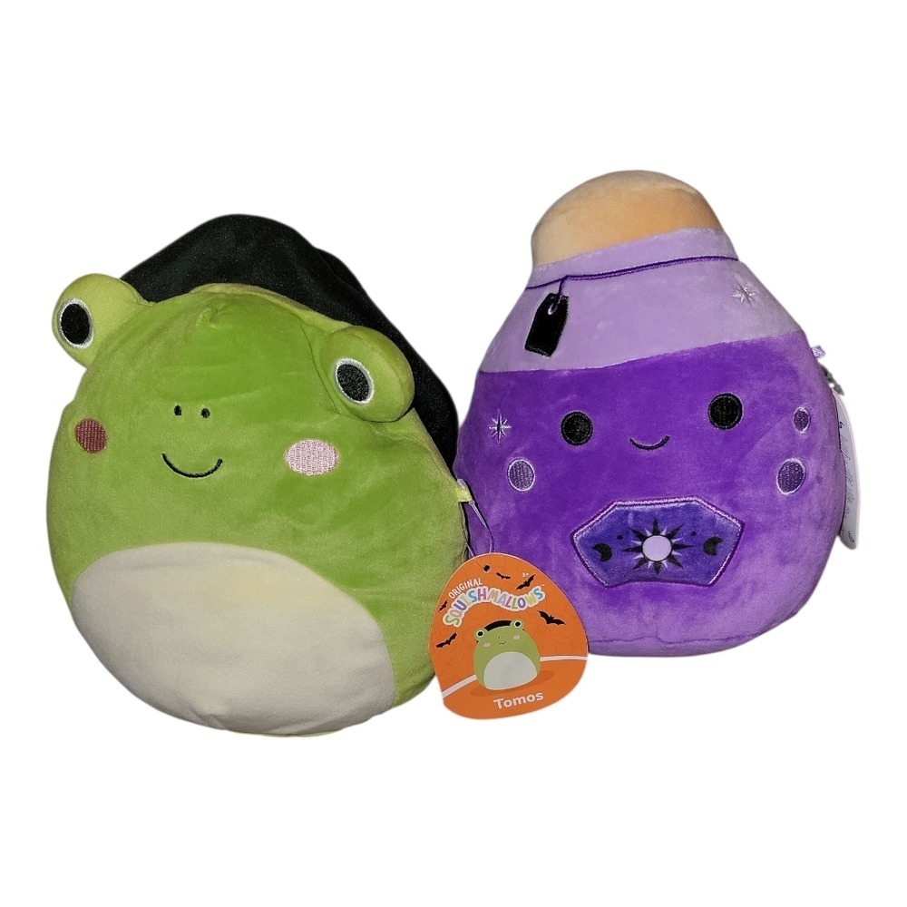 Squishmallows Halloween Tamos Frog Potion Witch Hat Plush Toy Set